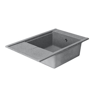 Мойка для кухни из литого мрамора AQUATON Делия 78 прямоугольная с крылом серая 1A715132DE230