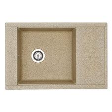 Мойка для кухни из литого мрамора AQUATON Делия 78 прямоугольная с крылом песочная 1A715132DE220