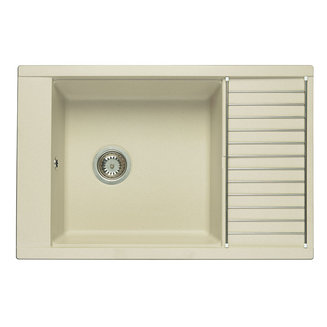 Мойка для кухни из литого мрамора AQUATON Делия 78 прямоугольная с крылом жемчуг 1A715132DE240