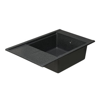 Мойка для кухни из литого мрамора AQUATON Делия 78 прямоугольная с крылом графит 1A715132DE210