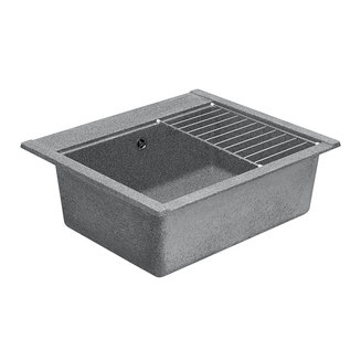 Мойка для кухни из литого мрамора AQUATON Делия 60 прямоугольная серая 1A715232LD230
