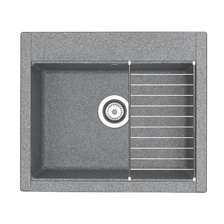 Мойка для кухни из литого мрамора AQUATON Делия 60 прямоугольная серая 1A715232LD230
