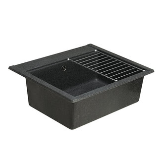 Мойка для кухни из литого мрамора AQUATON Делия 60 прямоугольная графит 1A715232LD210