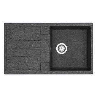 Мойка для кухни из литого мрамора AQUATON Верона прямоугольная с крылом графит 1A710032VR210