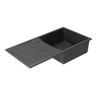 Мойка для кухни из литого мрамора AQUATON Верона прямоугольная с крылом графит 1A710032VR210