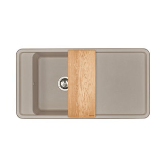 Мойка для кухни из литого мрамора AQUATON Беллис 97 серый шёлк 1A725132BS250