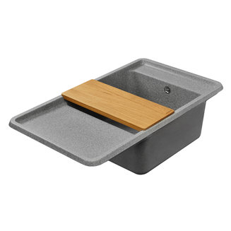 Мойка для кухни из литого мрамора AQUATON Беллис 87 серый 1A724832BS230