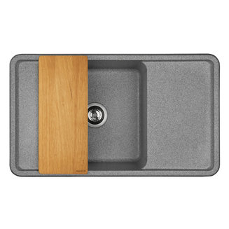 Мойка для кухни из литого мрамора AQUATON Беллис 87 серый 1A724832BS230