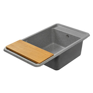 Мойка для кухни из литого мрамора AQUATON Беллис 87 серый 1A724832BS230