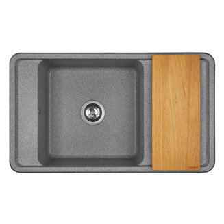 Мойка для кухни из литого мрамора AQUATON Беллис 87 серый 1A724832BS230