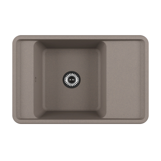 Мойка для кухни из литого мрамора AQUATON Беллис 78 серый шёлк 1A725032BS250