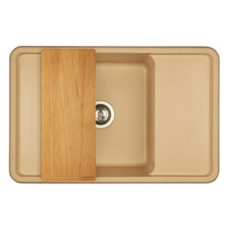 Мойка для кухни из литого мрамора AQUATON Беллис 78 латте 1A725032BS260