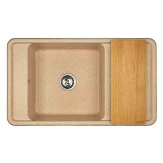 Мойка для кухни из литого мрамора AQUATON Беллис 87 песочный 1A724832BS220