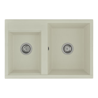 Мойка для кухни из литого мрамора AQUATON Делия 78 DBL 2 чаши жемчуг 1A723132DE240
