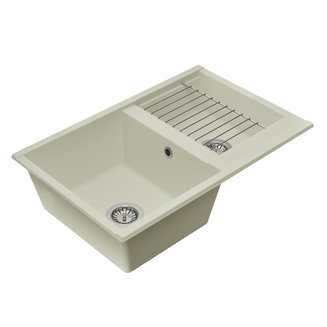 Мойка для кухни из литого мрамора AQUATON Делия 78 DBL 2 чаши жемчуг 1A723132DE240
