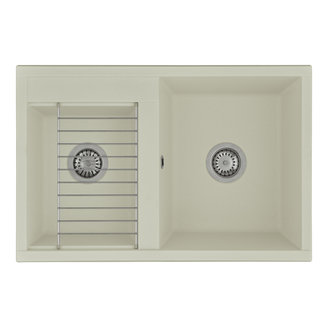 Мойка для кухни из литого мрамора AQUATON Делия 78 DBL 2 чаши жемчуг 1A723132DE240