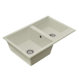 Мойка для кухни из литого мрамора AQUATON Делия 78 DBL 2 чаши жемчуг 1A723132DE240