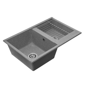 Мойка для кухни из литого мрамора AQUATON Делия 78 DBL 2 чаши серый 1A723132DE230