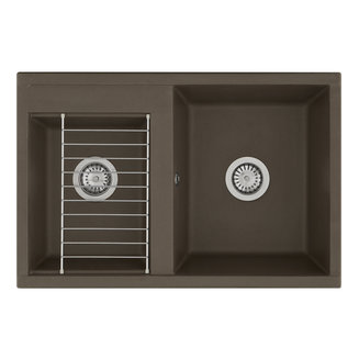 Мойка для кухни из литого мрамора AQUATON Делия 78 DBL 2 чаши кофе 1A723132DE280