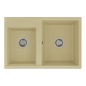 Мойка для кухни из литого мрамора AQUATON Делия 78 DBL 2 чаши шампань 1A723132DE290