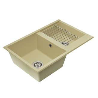 Мойка для кухни из литого мрамора AQUATON Делия 78 DBL 2 чаши шампань 1A723132DE290