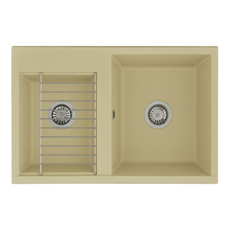 Мойка для кухни из литого мрамора AQUATON Делия 78 DBL 2 чаши шампань 1A723132DE290