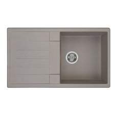 Мойка для кухни из литого мрамора AQUATON Верона прямоугольная с крылом серый шелк 1A710032VR250