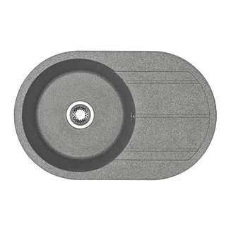 Мойка для кухни из литого мрамора AQUATON Амира круглая с крылом серая 1A712932AI230