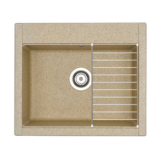 Мойка для кухни из литого мрамора AQUATON Делия 60 прямоугольная песочная 1A715232LD220