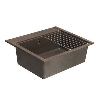 Мойка для кухни из литого мрамора AQUATON Делия 60 прямоугольная кофе 1A715232LD280