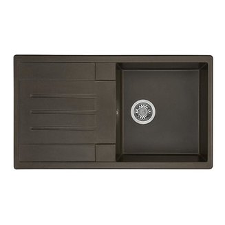 Мойка для кухни из литого мрамора AQUATON Верона прямоугольная с крылом кофе 1A710032VR280
