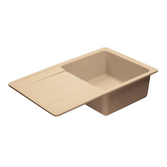 Мойка для кухни из литого мрамора AQUATON Аманда прямоугольная с крылом латте 1A712832AD260