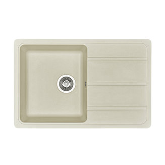 Мойка для кухни из литого мрамора AQUATON Аманда прямоугольная с крылом жемчуг 1A712832AD240