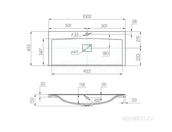 Раковина AQUATON Айрис M 1000 белая 1A73273KAG010
