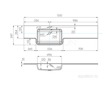 Раковина AQUATON Hotel B 151 левая белая 1A709431PI01L