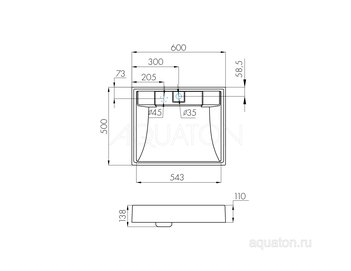 Раковина AQUATON Рейн 60 1A72103KRW010