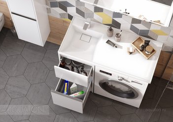 Раковина AQUATON Лондри 1050 белая левая 1A72833KLH01L