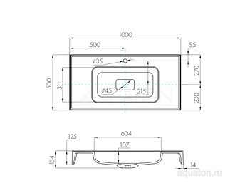Раковина AQUATON Ричмонд 100 1A70603KRD010