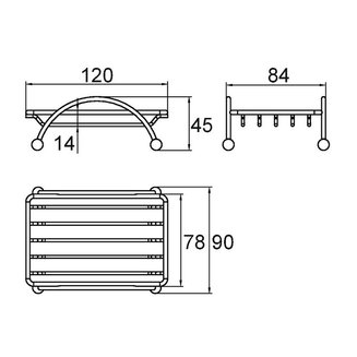 Мыльница настольная, проволока стальная, 07, Milardo, 007W000M42