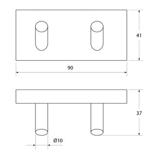 Крючок двойной, латунь, Edifice, IDDIS, EDISB20i41
