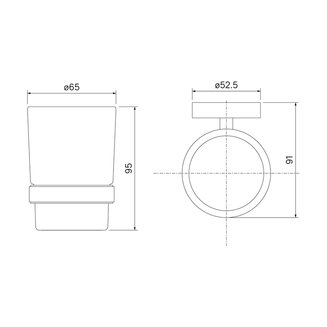 Подстаканник одинарный, матовое стекло, сплав металлов, Sena, IDDIS, SENSSG1i45