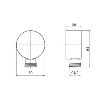 Выход для шланга без держателя, черный, IDDIS, 004BL00i62