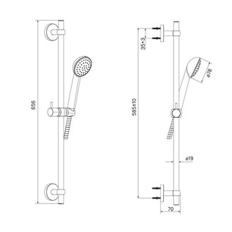 Душевой гарнитур, Niagara, Milardo, NIA1F65M16