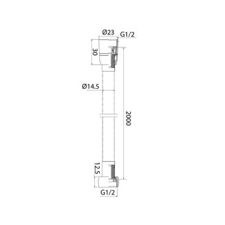 Шланг для душа, черный, ПВХ, 1.5м, IDDIS, 04P15BLi19
