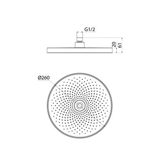 Душевая насадка верхняя круглая, черная, SpaHome, IDDIS, SPA26BPi64