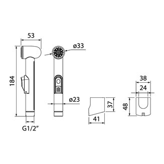 Гигиеническая лейка с держателем, IDDIS, 010SB0Gi20