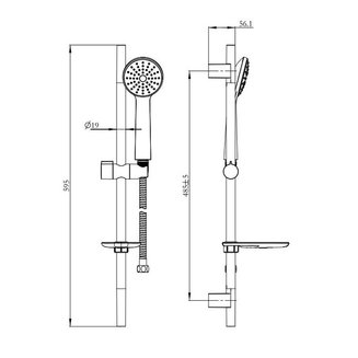 Душевой гарнитур, 340, Milardo, 3401F60M16