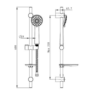 Душевой гарнитур, 350, Milardo, 3503F60M16