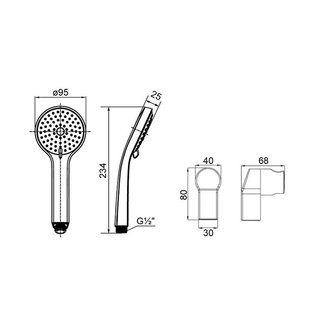 Душевой гарнитур с держателем, 270, Milardo, 2703F95M16