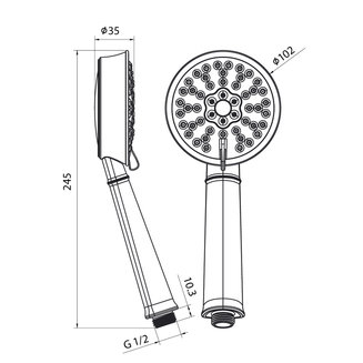 Лейка для душа, бронза, Oldie, IDDIS, OLD3F02i18